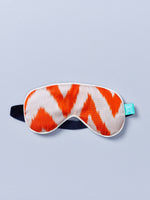 Orange Frankie Silk Ikat Eye Mask with Lavender-Eye Masks-Nomad Design