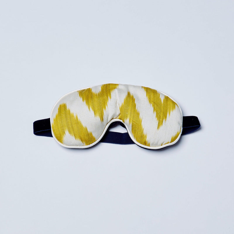 celery frankie silk ikat eye mask nomad design