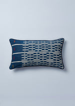 indigo baulé ikat lumbar cushion nomad design