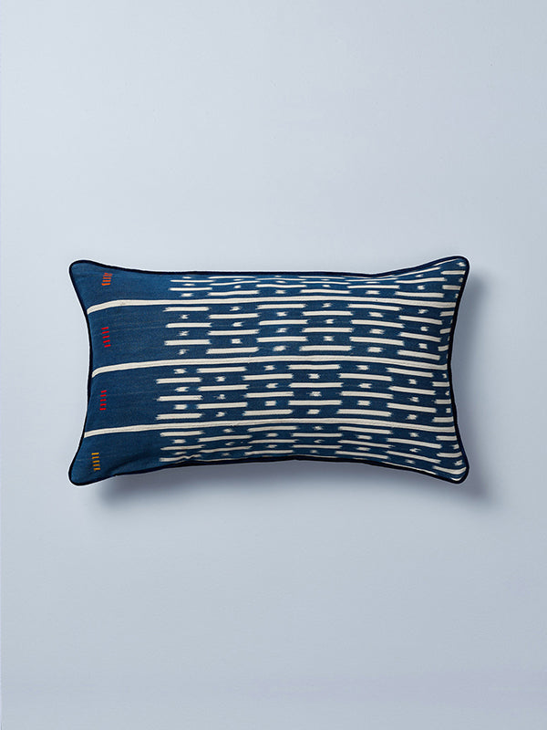 Baule Ikat indigo cushion by nomad design