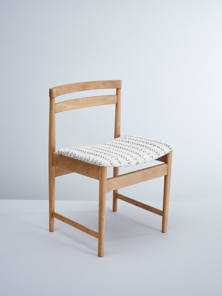 White Mudcloth Dining Chair-Furniture-Nomad Design