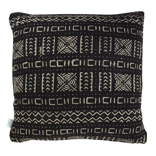 Black Little River Mudcloth Cushion