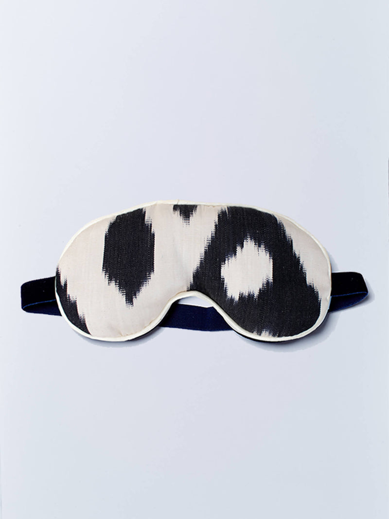 black shadow silk ikat eye mask nomad design