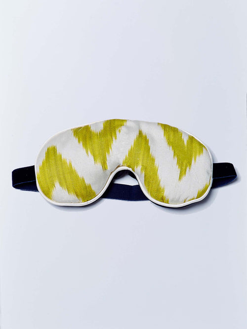 celery frankie silk ikat eye mask nomad design