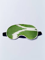 Green Sophie Silk Ikat Eye Mask Without Lavender-Eye Mask Nomad Design