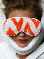 orange frankie silk ikat eye mask