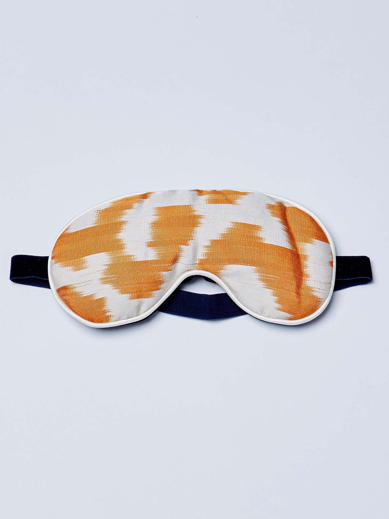 Orange Jess Silk Ikat Eye Mask With Lavender-Eye Masks-Nomad Design