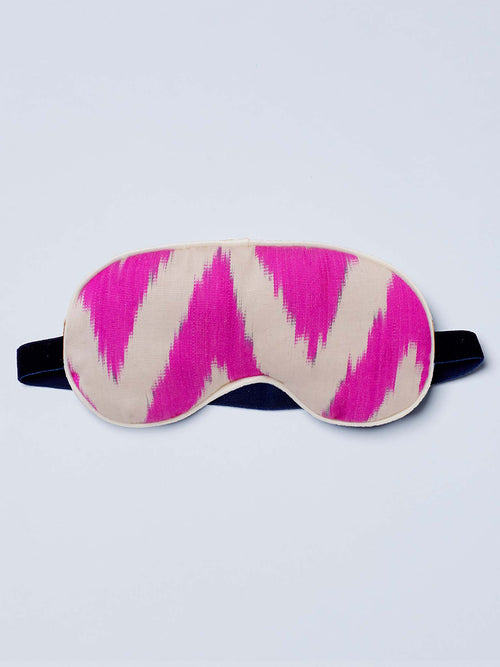 raspberry frankie silk ikat  eye mask filled with lavender