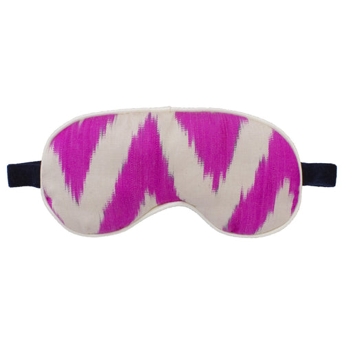 raspberry frankie silk ikat  eye mask filled with lavender